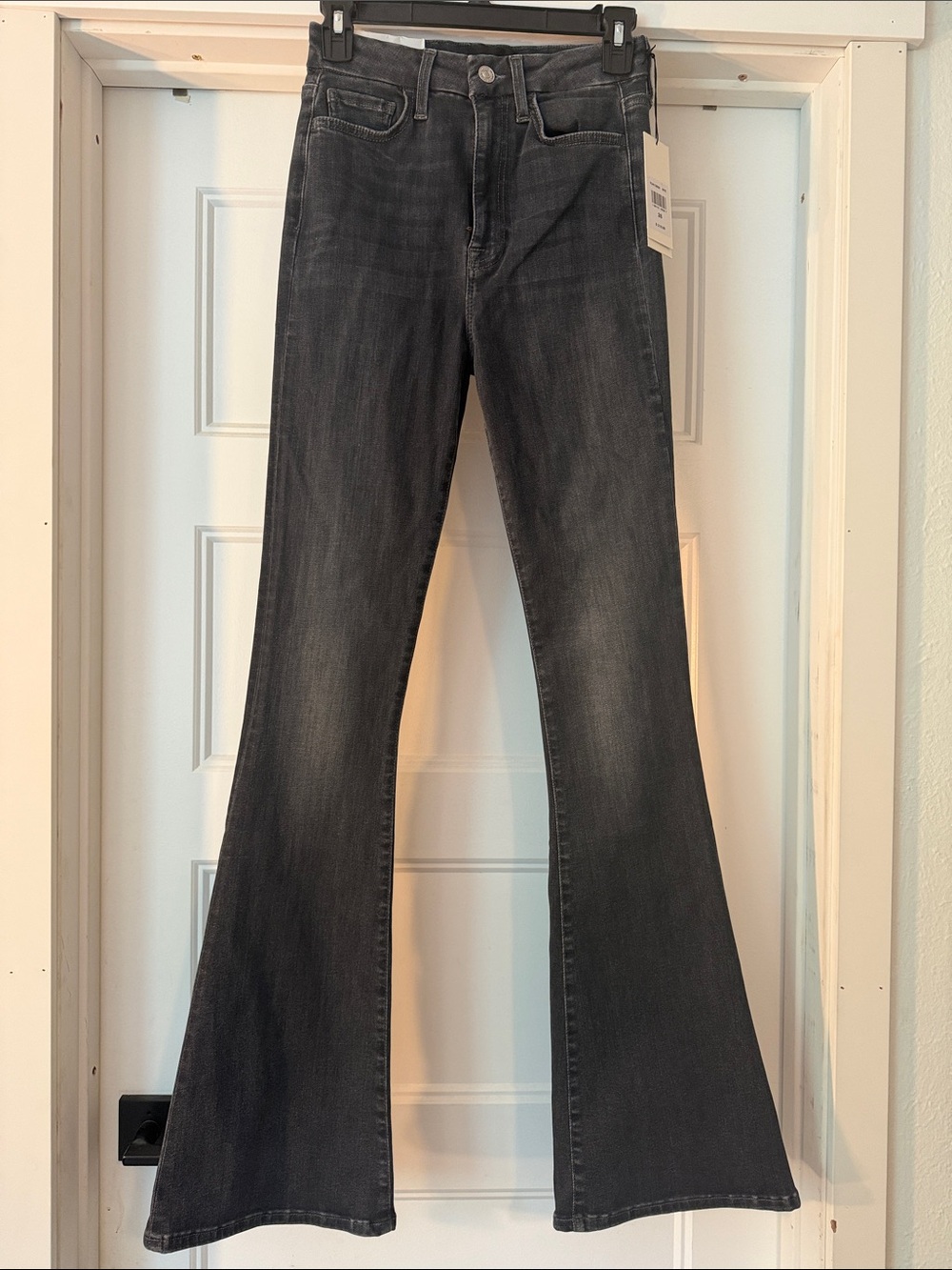 7 For All Mankind Charcoal Flare Wide-Leg Jeans